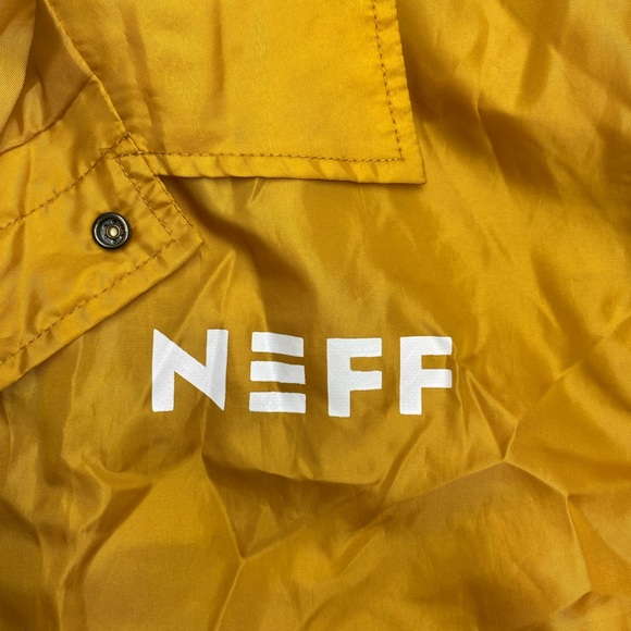 Neff Men’s Rose Checkerboard Jacket Size XL Mustard Yellow Collar Full Button - Picture 3 of 4
